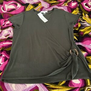 Adyson Parker Dark Olive Wrap Top